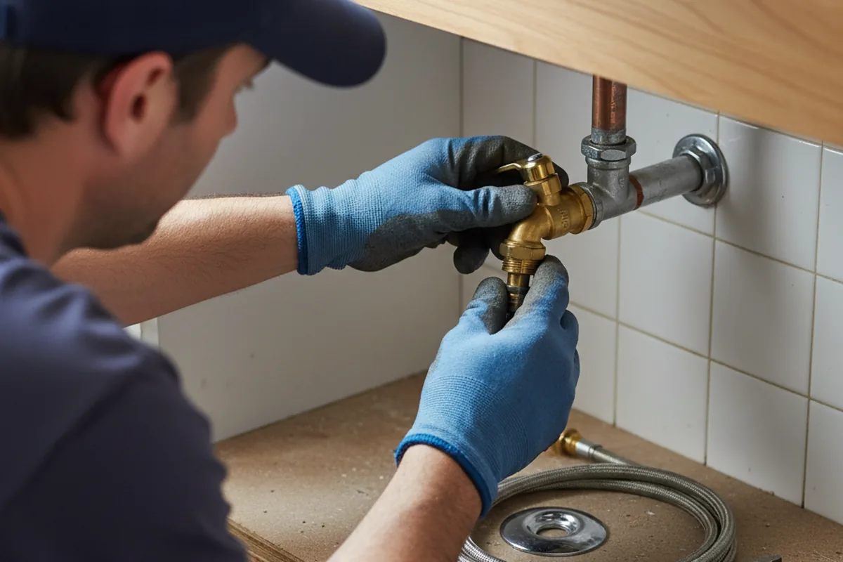 Shutoff valve and fitting work during Faucet and Fixture Repair in Roark